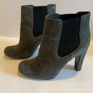 Vince Canute Gray Suede Heeled Bootie - Size 36.5